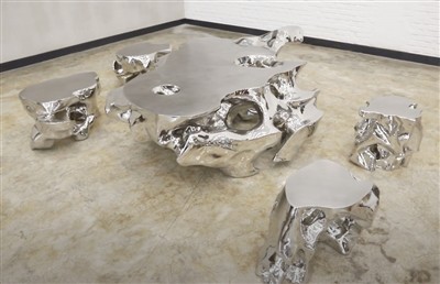 Mesa de arte de acero inoxidable