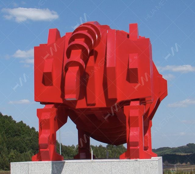 Spray painted steel cow sculpture 04